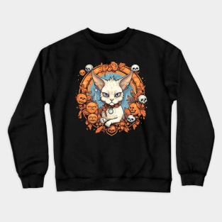 Devon Rex Cat Cat Halloween, Cat Lover Crewneck Sweatshirt